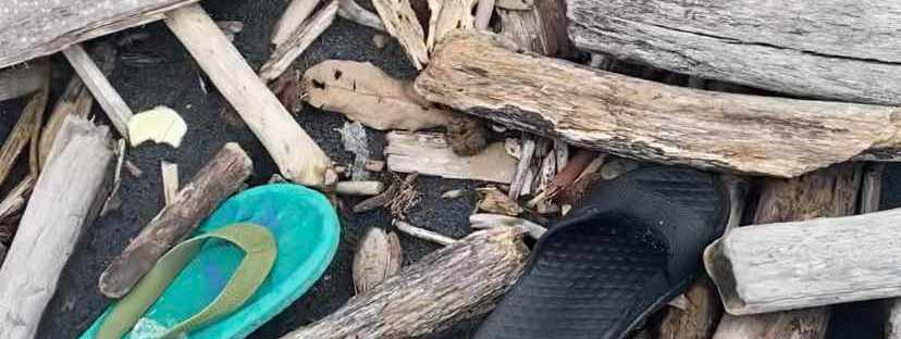 sandal waste on the beach